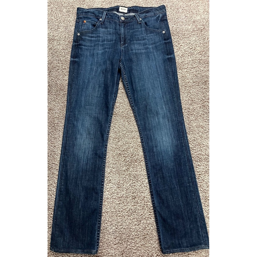 Hudson Jeans Womens 30 Dark Wash Straight Leg Flap Pocket Denim Made in USA